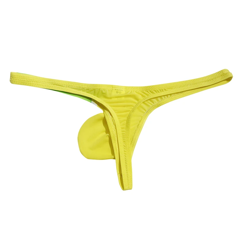 Men Ice Silk Low Rise Thong Color Matching Semi Transparent Breathable Slim Fit Male Underwear