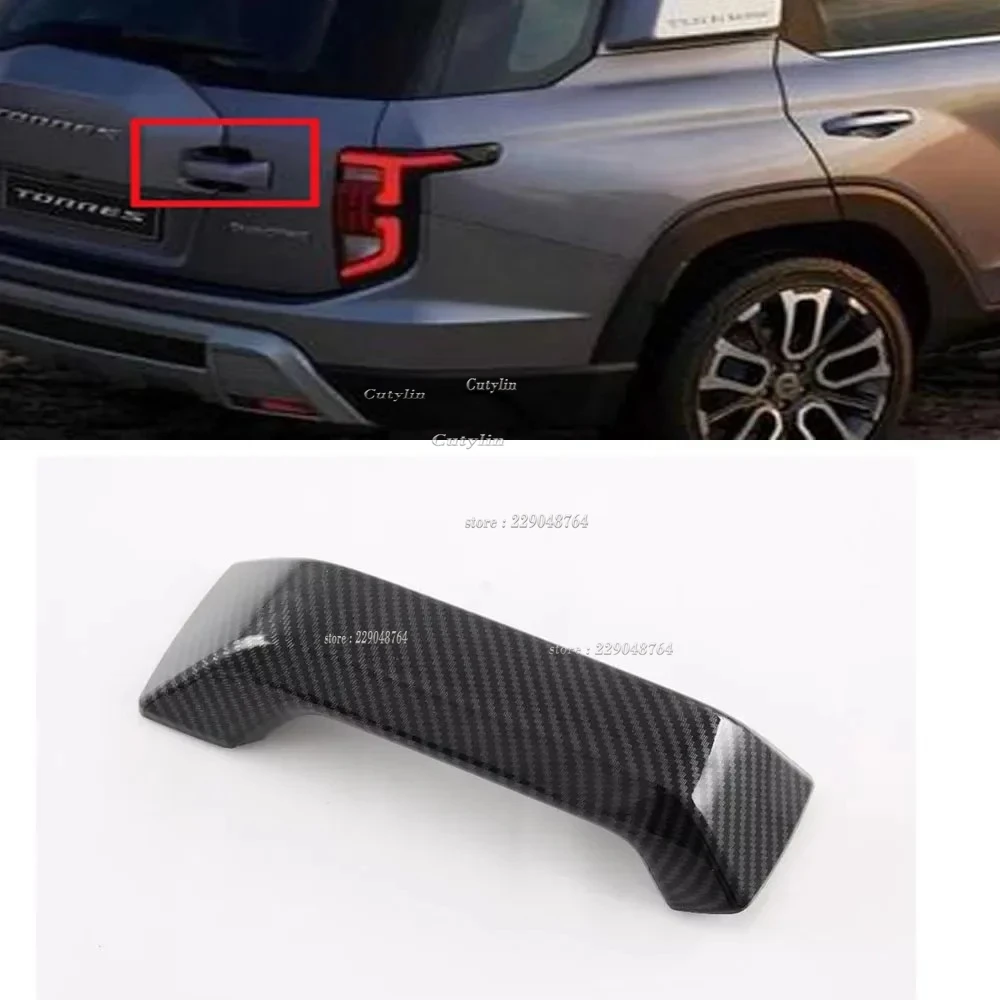 For Ssangyong Torres 2022 2023 2024 ABS Carbon Fiber Rear Tailgate Trunk Handle Cover Trim Car Accessories Stylingcutylin