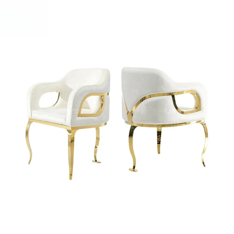 High-end quality expensive luxury household steel dining furniture restaurant armchair restaurant stainless steel chair