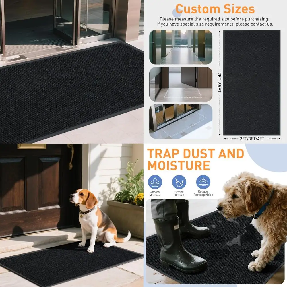 

Настраиваемый нескользящий входной коврик для внутреннего и наружного использования, размер 2 x 13 футов, удобный коммерческий дверной коврик, низкопрофильный для улучшенной трассы