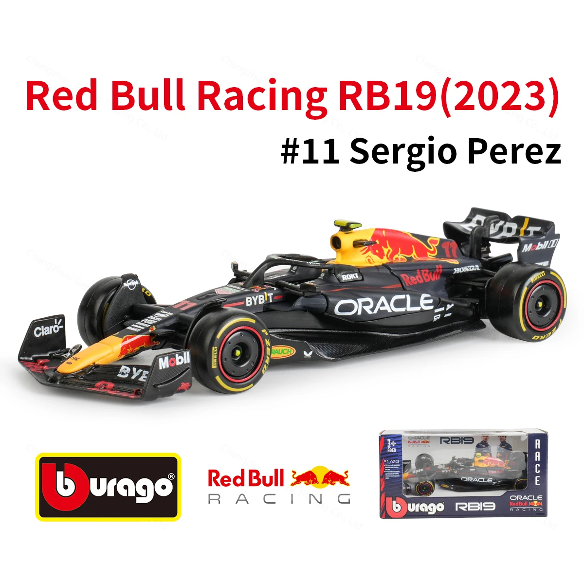 Bburago 1:43 2023 RB19 #1 #11 Red Bull F1 Racing Formula Car Static Simulation Diecast Alloy Model Car