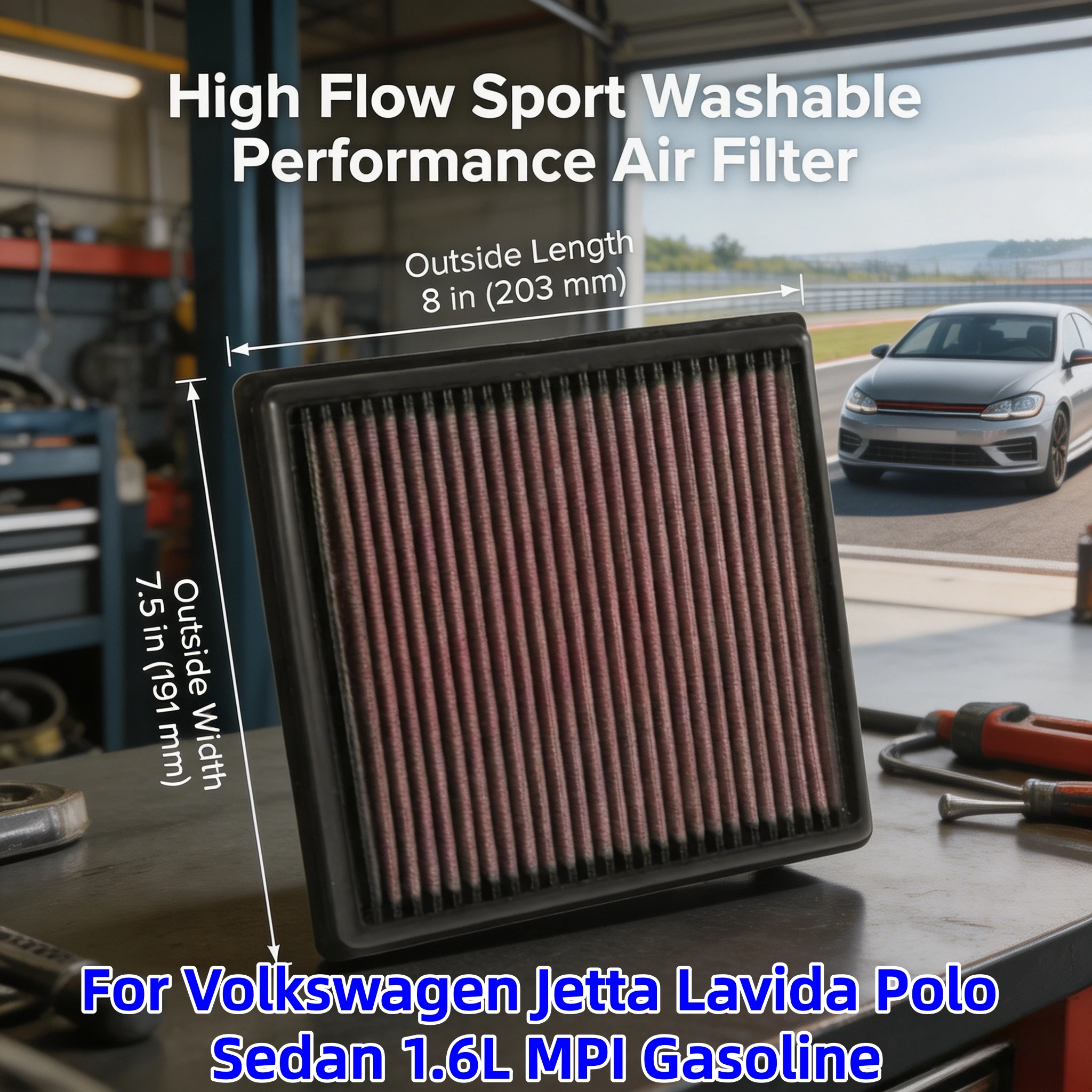 

Для Volkswagen Jetta Lavida Polo Sedan 1.6L MPI (бензин) — Спортивный моющийся воздушный фильтр с высокой пропускной способностью, замена штатного.