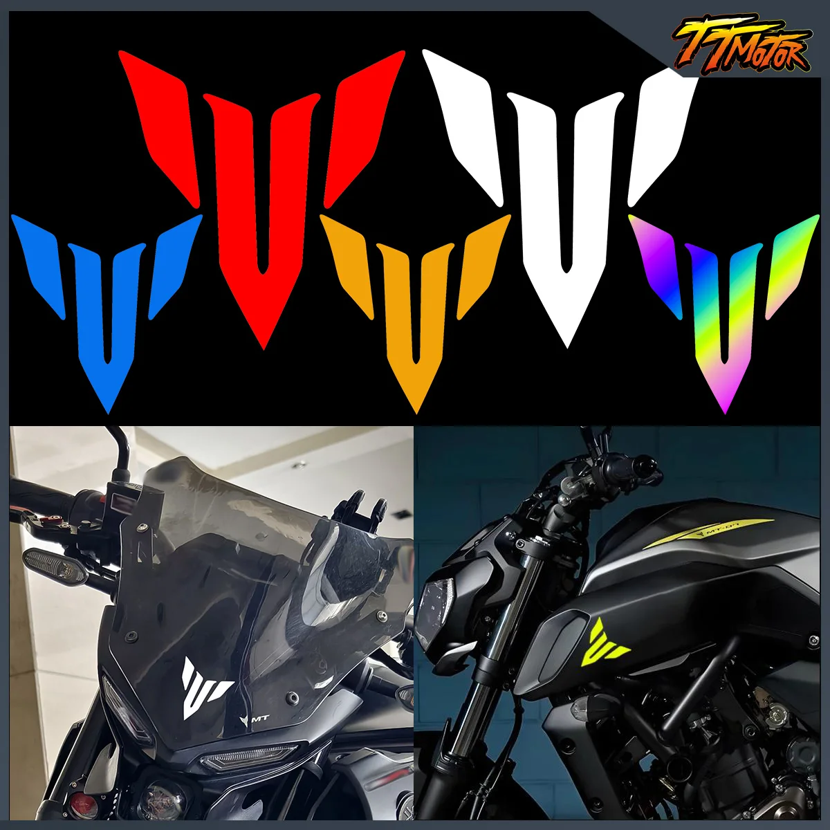 

Motorcycles Accessories Stickers Vinyl Reflective Logo Emblem Decals For MT 03 07 09 10 125 MT03 MT07 MT09 MT10 MT125