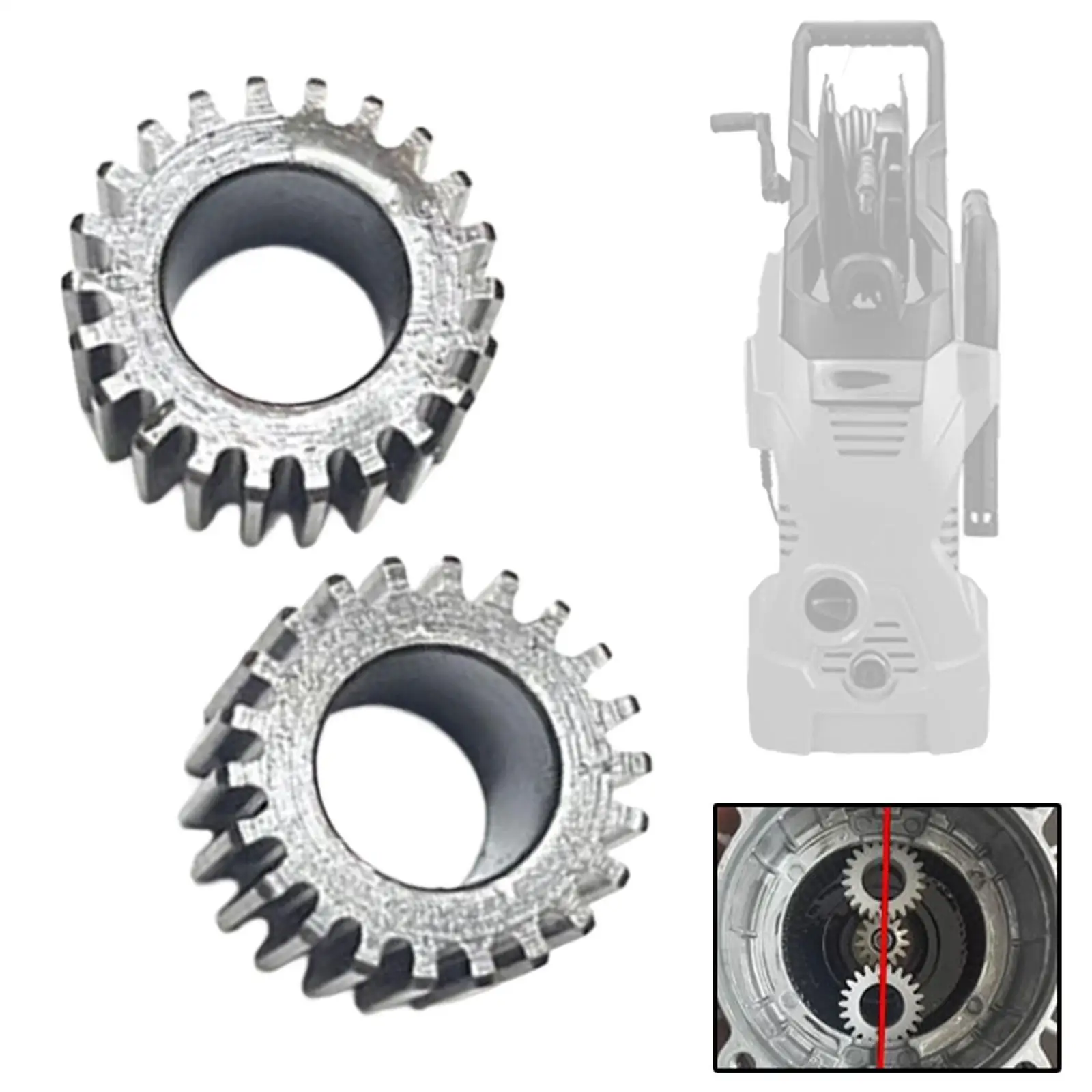 

2Pcs Pressure Washer Gears Maintenance Kit Metal 22mm Accessories Easy to Install Gears Transmission Gear