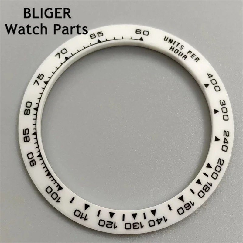 Bligger-メンズウォッチ、アクセサリー用のセラミックベゼルインサート、41mm、39.5mm、黒、青、緑、白に適合