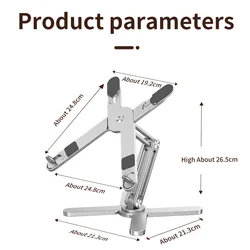 Foldable Laptop Stand 360° Rotation Aluminum Alloy Notebook Holder Portable Tablet Bracket with Heat Dissipation