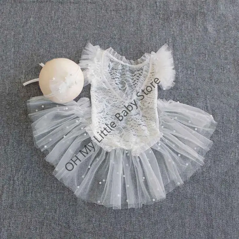 

M76C 3 PCS Baby Lace Romp