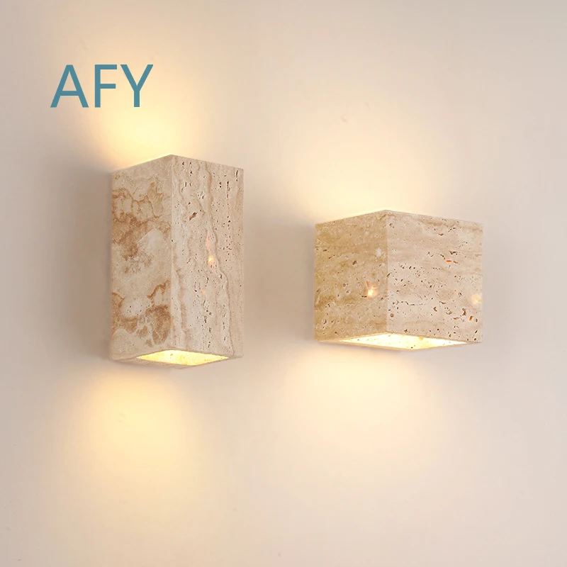 Outdoor Yellow Travertine Wall Lamp for Outdoor Lighting for Courtyard Garden Villa Landscape Homestay Waterproof Wall Washer
