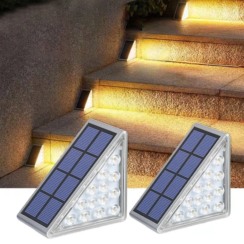 

LED Outdoor Solar Light Step Lamp Lens Design Super Bright IP67 waterproof Anti-theft Stair Light Decor Lighting For Garden Deck