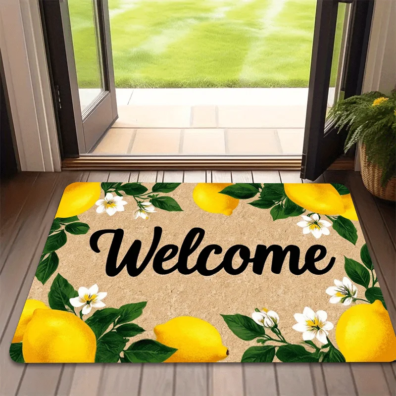 VIKAMA Minimalist Modern Lemon Pattern Doormat Suitable For Outdoor Entrances Garden Welcome Mats Home Decor
