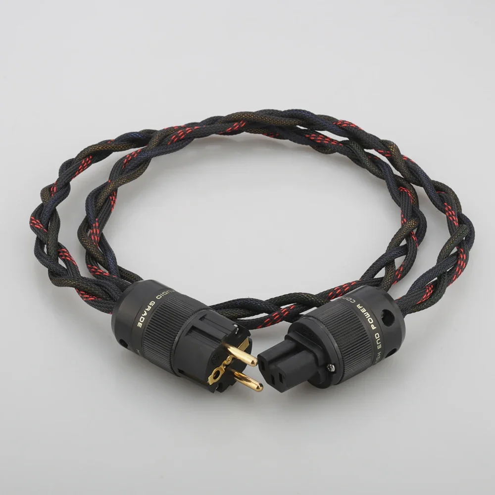 Kabel Daya HIFI Audiocrast P103 Schuko Amplifier CD Utama Amp Kabel Steker Listrik UE Kabel Daya AC Kepang