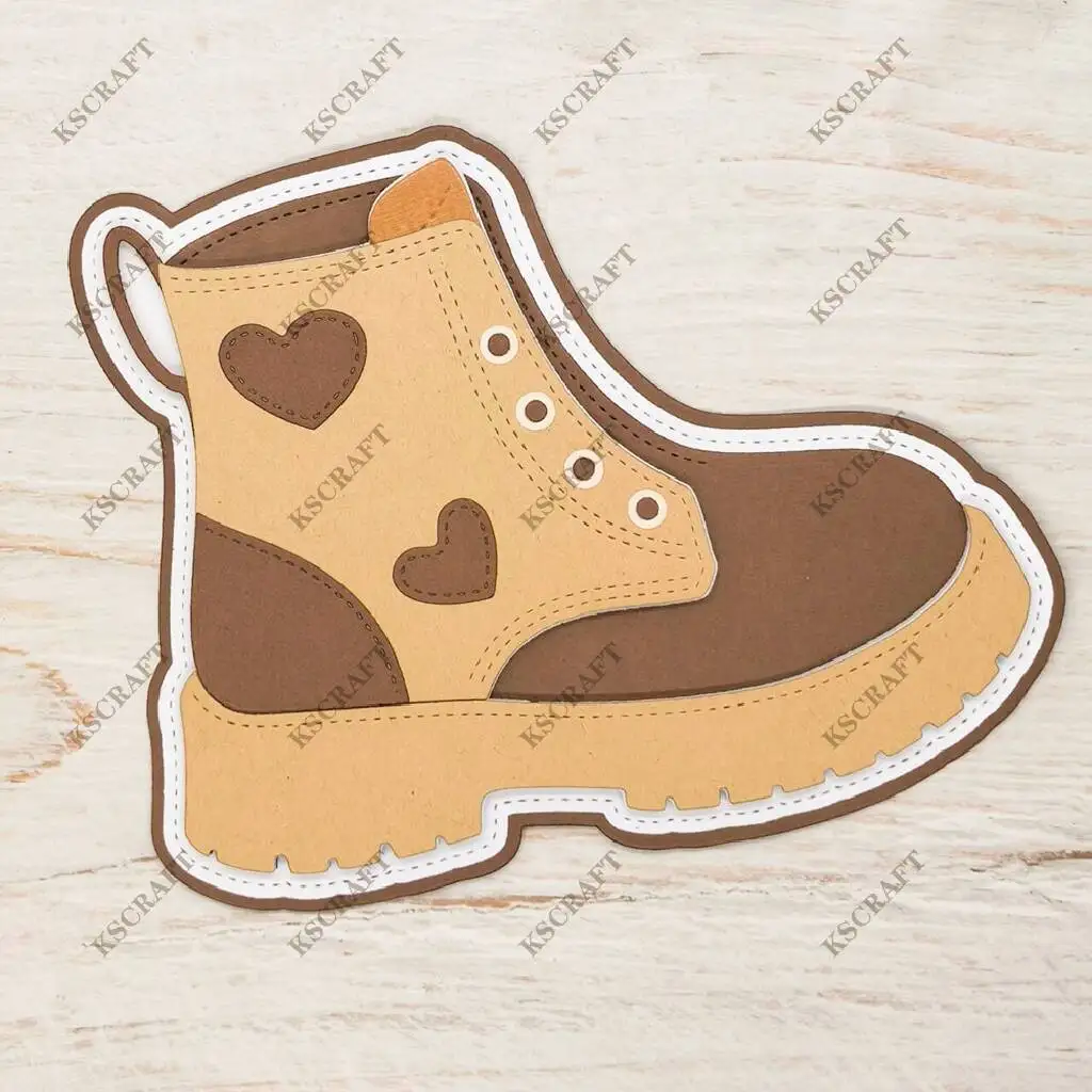 KSCRAFT Combat Boot Mini Album Cutting Dies Stencils for DIY Scrapbooking Decorative Embossing DIY Paper Cards