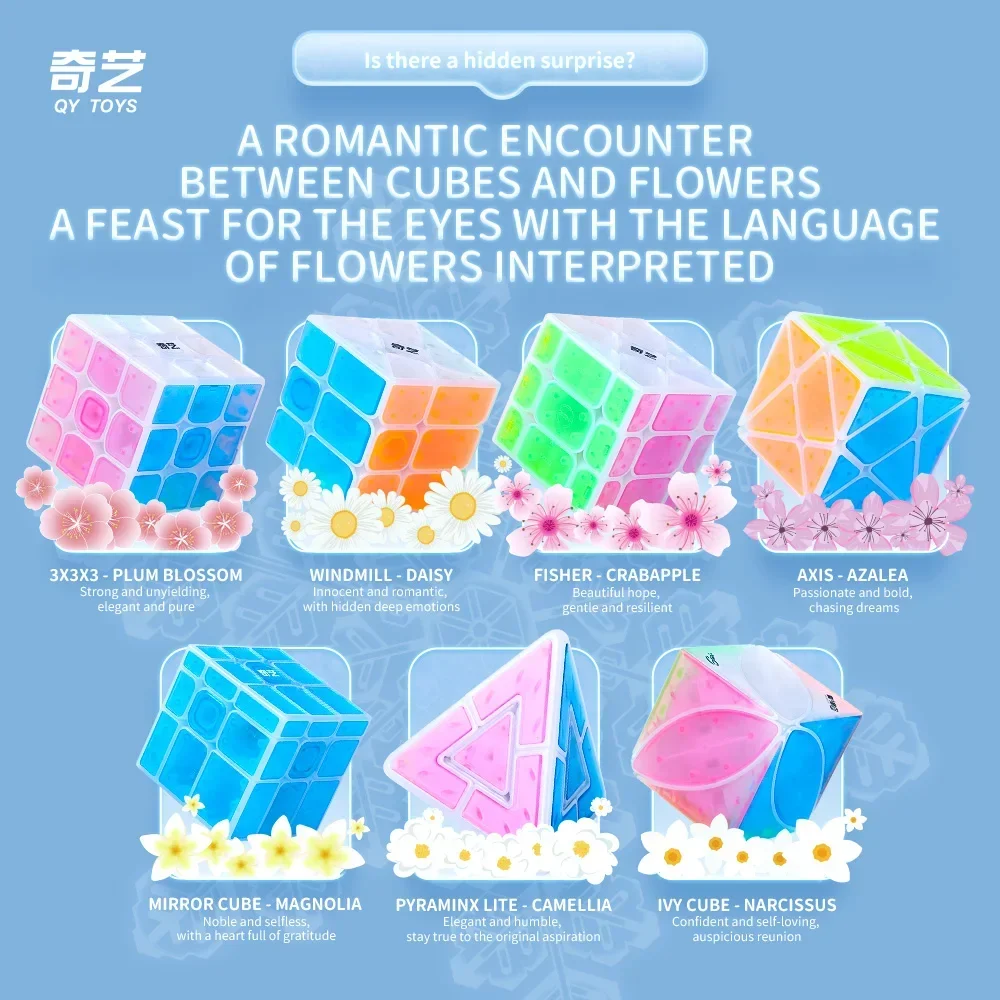 [ECube] QiYi Ice Amber Series Best Selling Windmill Fisher Axis Mirror 3x3x3 Stickerless Black Gift Puzzle