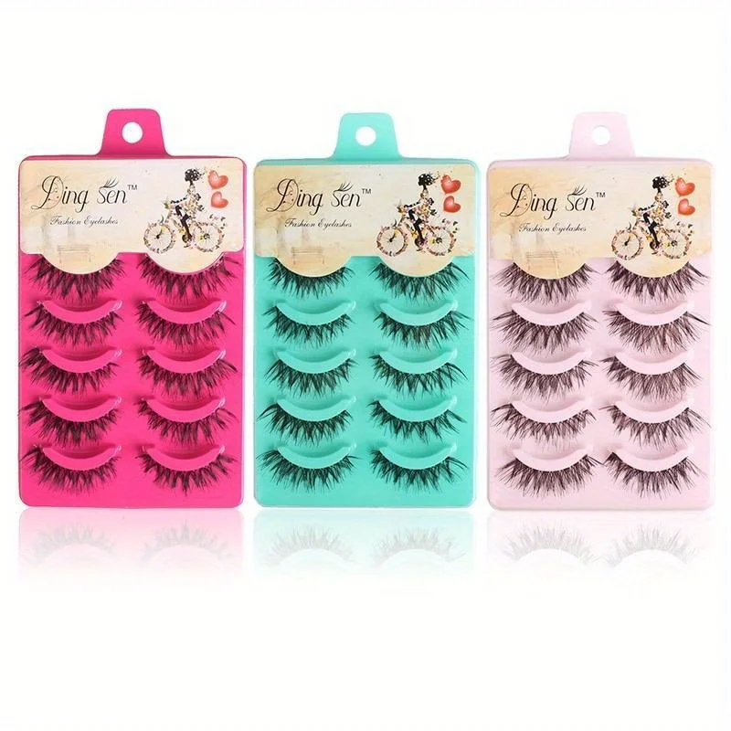 1 Set Natürliche, Dichte, Volle Künstliche Wimpern, Extralange Chris-Cross-Wimpern, Charmante 3D-Stufenwimpern