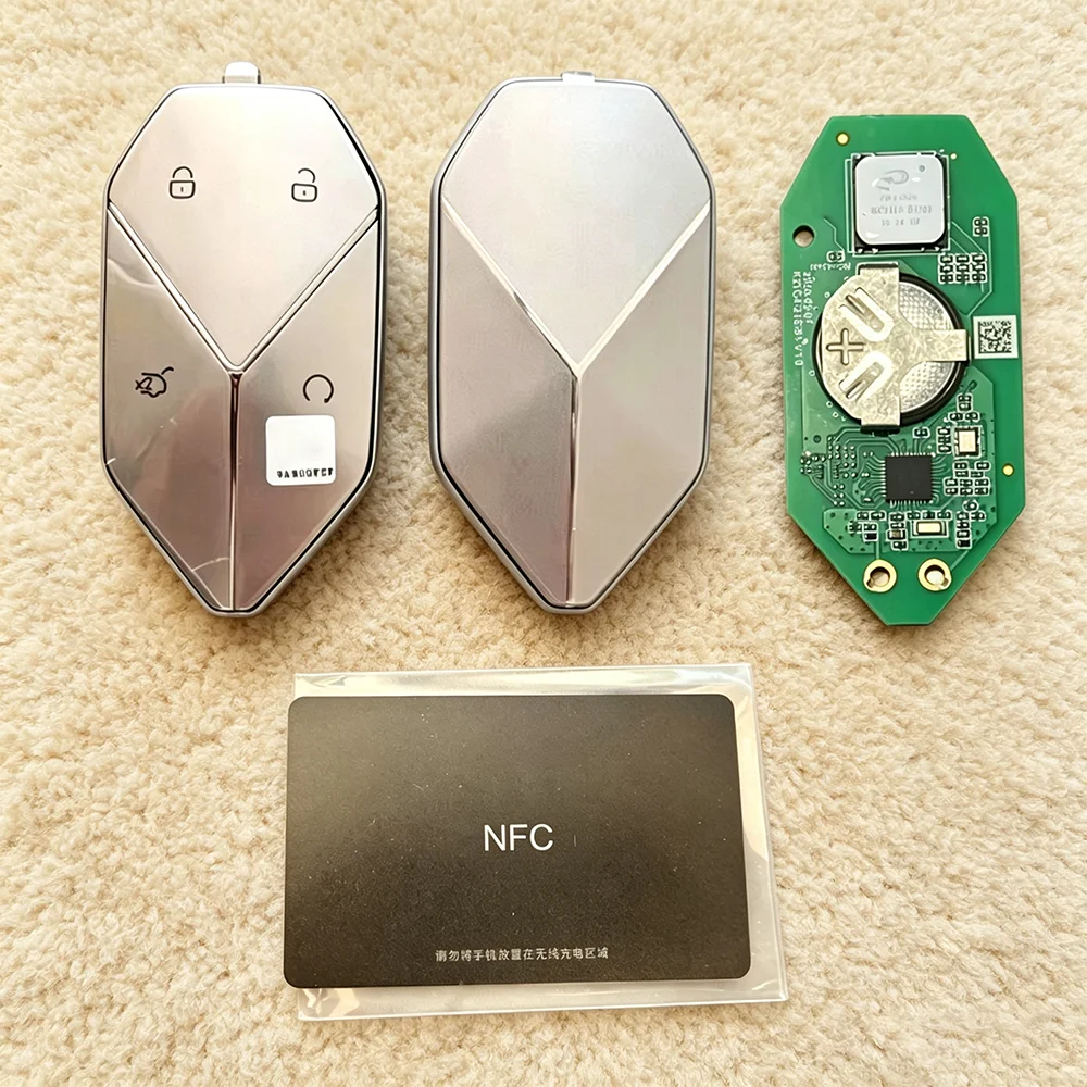Original Remote Smart Key 433MHz for BYD Tai 3 Ti7 Denza B3 B5 B8 Leopard 5 8 with 4A/46 Chip NFC Card