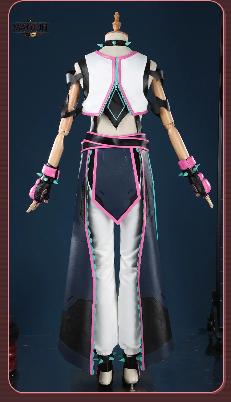 Ow 2 Street Fighter 6 Crossover Kiriko Juri Cosplay Costume Women Full Set White Pink Fighting Outfit Vest Long Robe Pants view 4