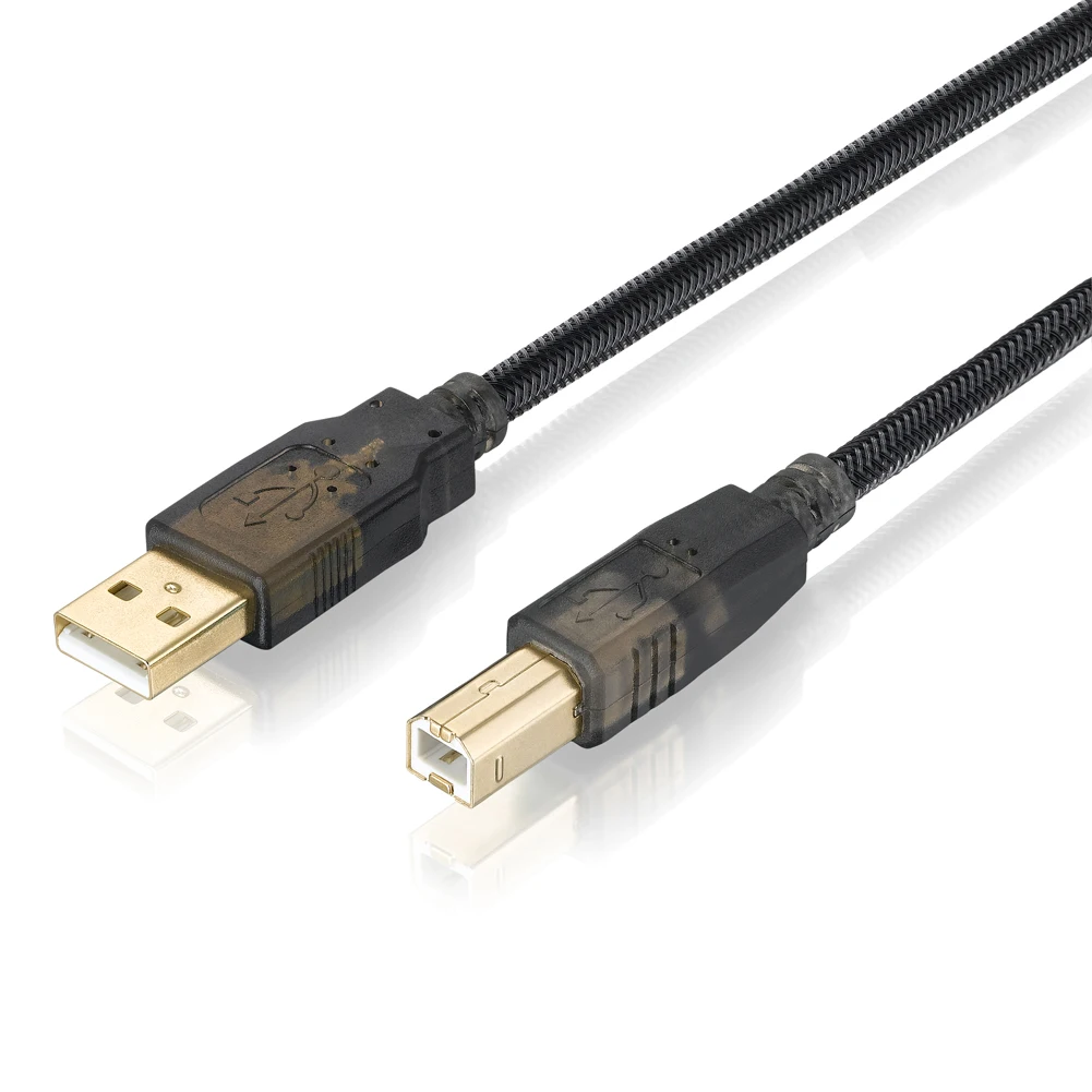 Bochara Nylon Braided USB 2.0 Printer Cable Type A to Type B M/M Foil+Braided Shielded Gold Plated 1.8m 3m 5m 7.5m