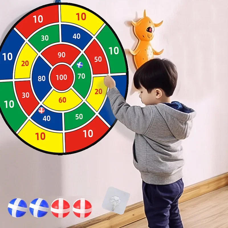 Double-sided Large Hard Plate Kids Sticky Ball Toy Indoor Dart Target Plate Outdoor Parent-Child Suction Cup Ball Sports Game