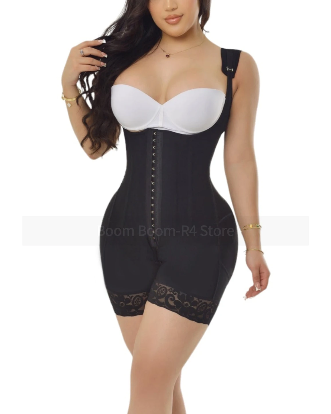 Open-breasted shapewear Fajas Colombianas Bum Lift Tummy Control Shapewear Mid Thigh Open Bust Bodysuit For Daily Or Postpartum