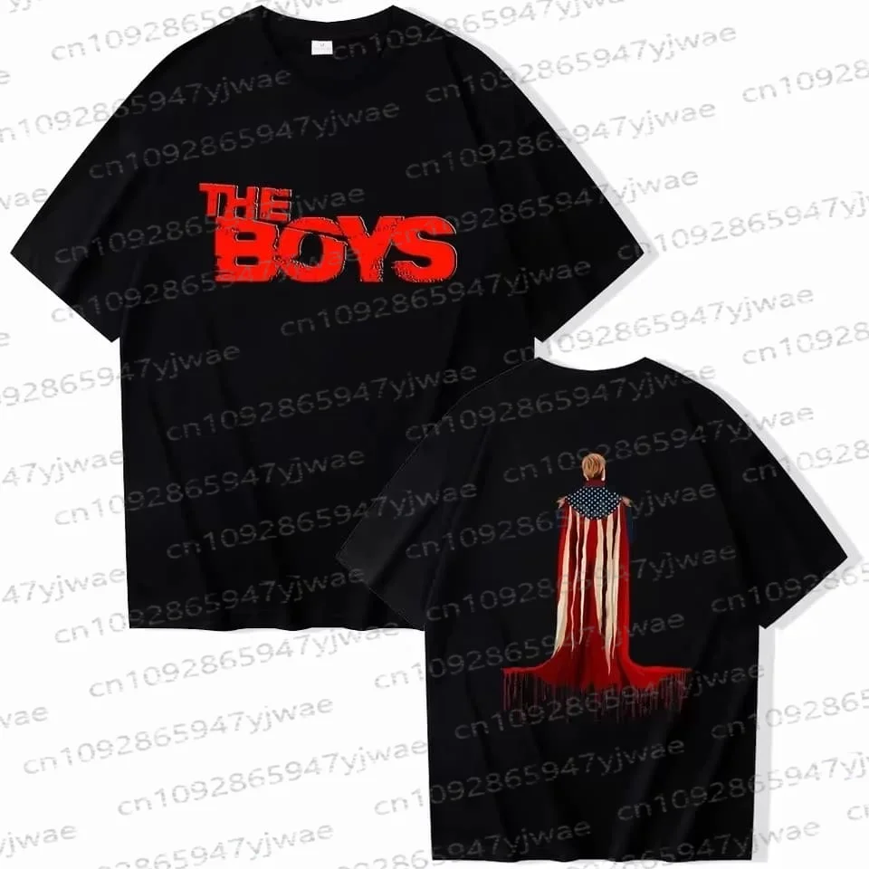 American TV The Boys Homelander Grafik-Baumwoll-T-Shirt, Sommer-Streetwear, Y2k, kurzärmelig, modisch, lässig, Vintage, Eltern-Kind-T-Shirt – Detail 17