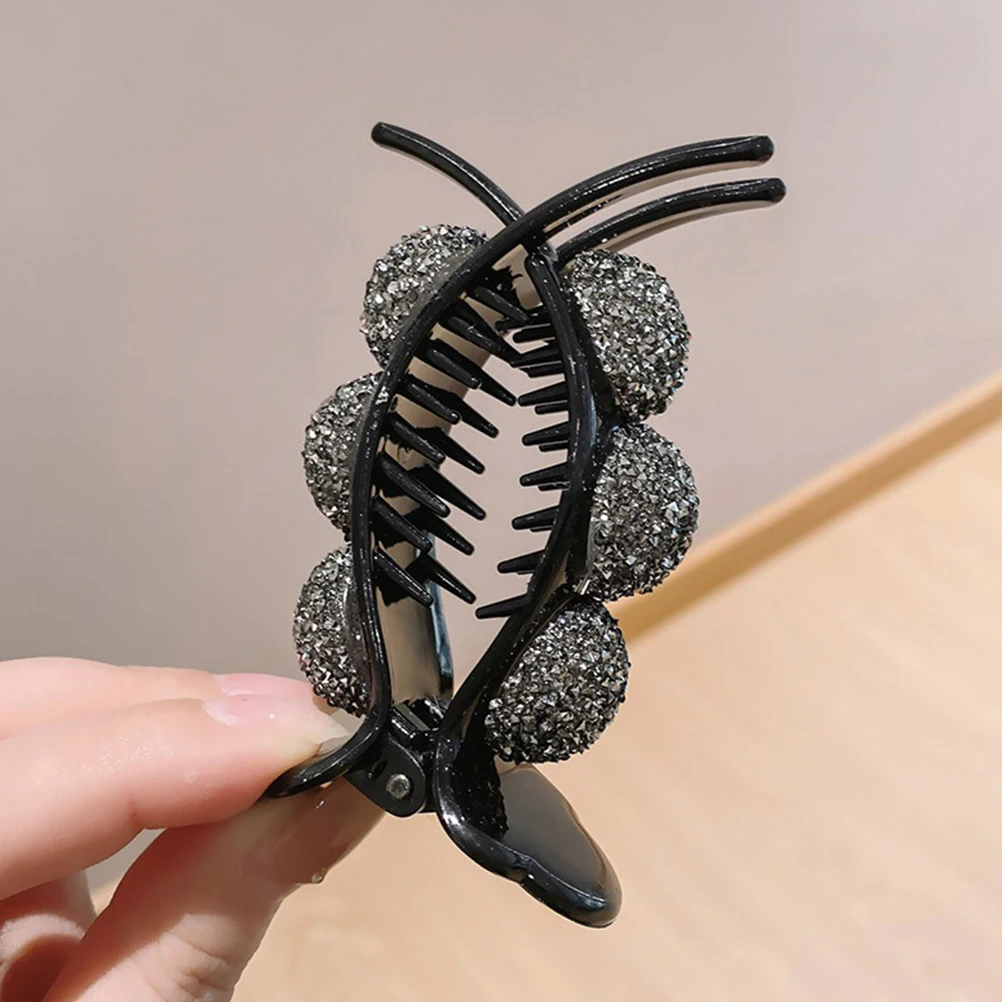 

4pcs Clip Bulk Women Hair Clamps Female Rhinestone Hair Clamps Stylish Acrylic Shark Clip Secure Hold For Daily Party Wedding