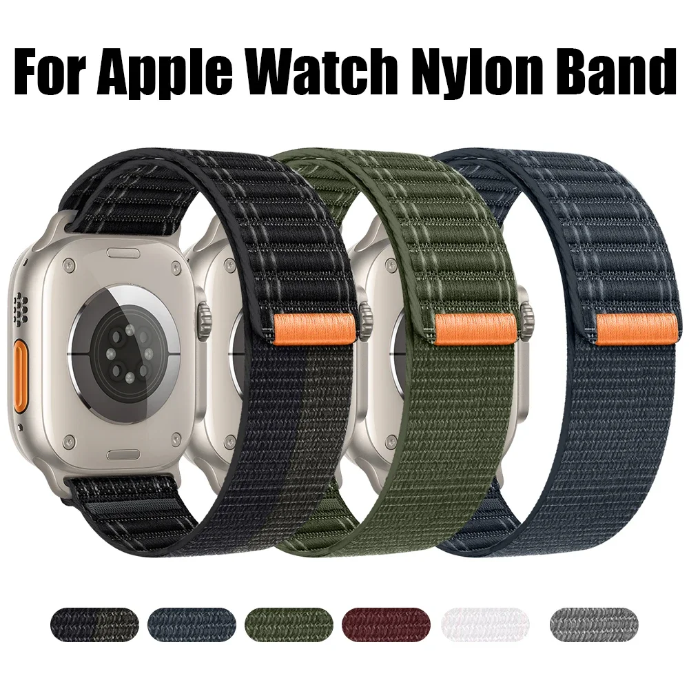 Sport atmungsaktives Nylon armband für Apple Watch Serie 9 8 7 6 5 se iwatch ultra 2 49mm 45mm 44mm 41 40mm Armband Armband