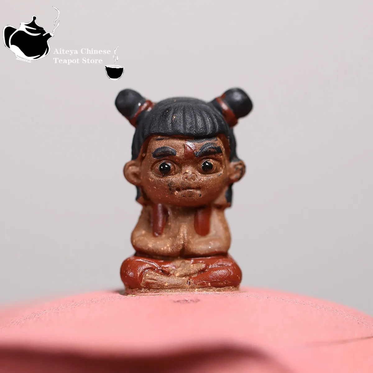 Tetera púrpura Yixing, lodo de barro de mineral original en polvo, tetera de mano Nezha Flying Pig, tetera ornamental para mascotas