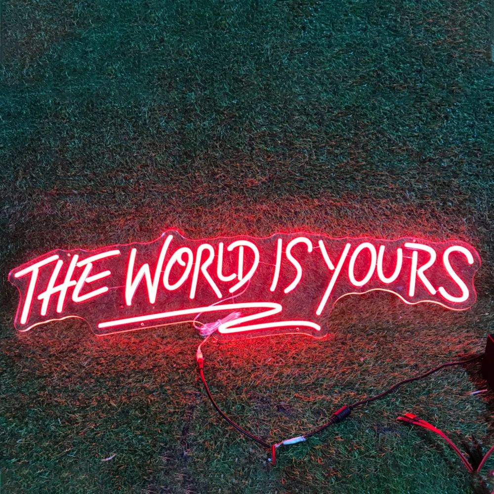 the world is yours neon sign for game room quarto casamento decoracao do quarto das criancas presentes para criancas custom fashion led signs 01