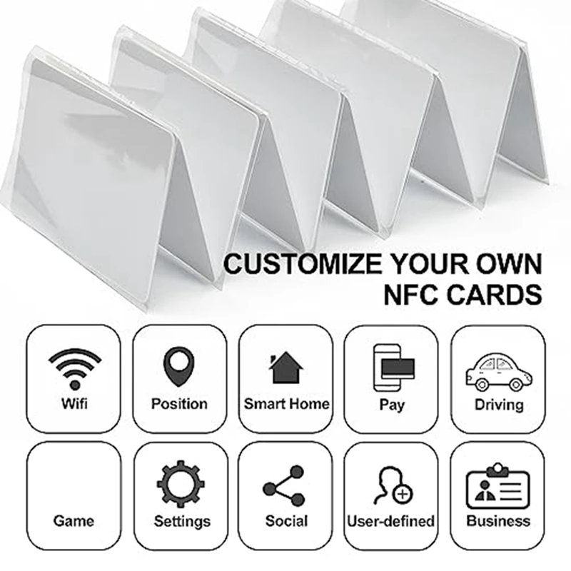 Imagem -04 - Cartões em Branco Nfc para Todos os Dispositivos Habilitados Nfc Memória 504 Bytes Ntag215 100 Pcs