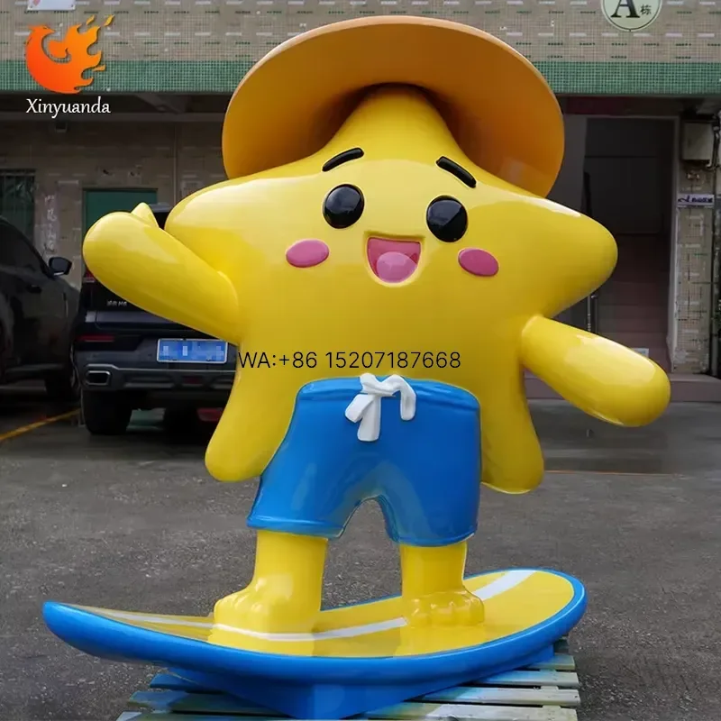 Wmwmnu Giant Cute Cartoon Star Sculpture Fiberglass Statue for Shopping Mall Entrance Floor Decoration Custom Enterprise IP
