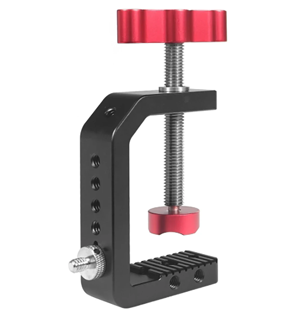 Abrazadera de alimentación para fotografía de 62mm, abrazadera de potencia tipo C, trípode, abrazadera de escritorio multifuncional, clip de fijación de metal, abrazadera 1/4 y 3/8