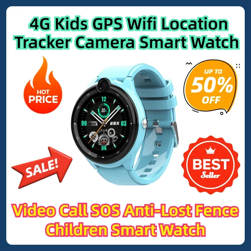 

Video Call SOS Anti-Lost Fence Children Smartwatch 4G Kids GPS Wifi Location Tracker Camera Smart Watch