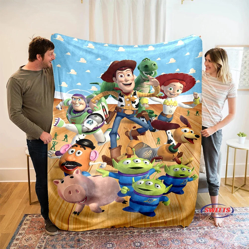 3D Disney Toy Story Flannel Art Blanket Throw Sofa Bed Cover Four Season Soft Fluffy Quilt Blanket Outdoor Leisure Nap Good Gift