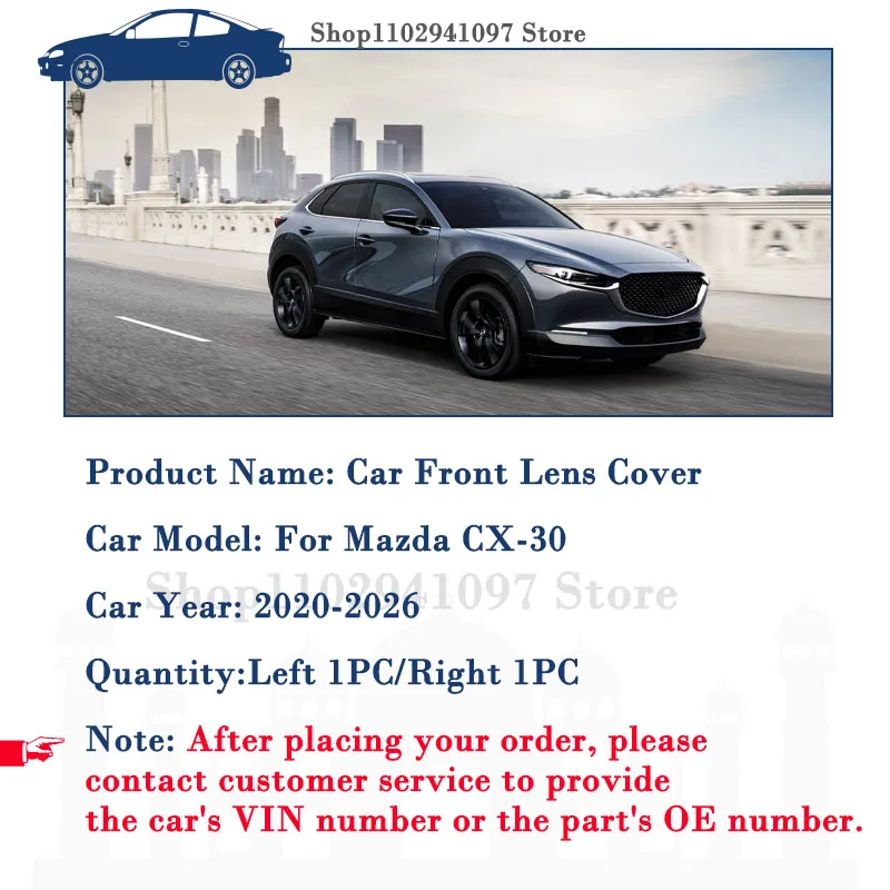 Car Light Shell For Mazda CX-30 CX30 DM 2020 2021 2022 2023 2024 2025 2026 2027 Headlight Lens Left Right Cover Auto Accessories