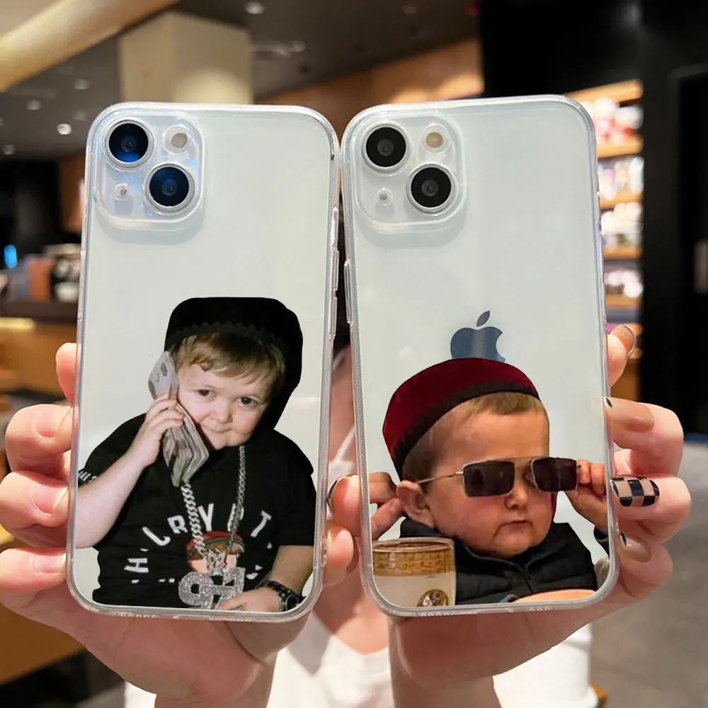 

Funny Babaite Hasbulla Phone Case For iPhone 16 15 14 13 12 11 Pro Max Mini SE XS X 7 8 Plus 16E Shockproof Transparent Cover