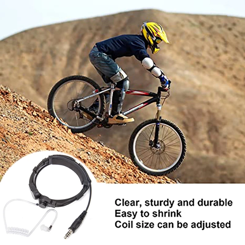 PTT ชุดหูฟังวอล์กกี้ทอล์คกี้แบบเสียบปลั๊ก3.5มม. ไมค์หูฟังตัวนำอากาศสำหรับวิทยุสื่อสาร