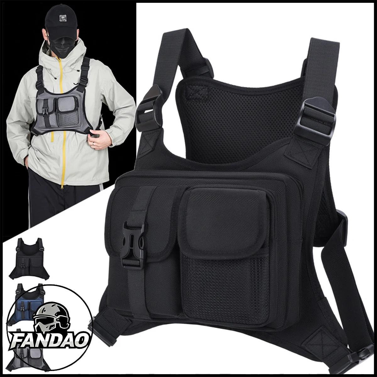 

Мужская тактическая нагрудная сумка-жилет, многофункциональная, для активного отдыха, тренировок, для любителей военной техники, тактическая сумка для ношения спереди