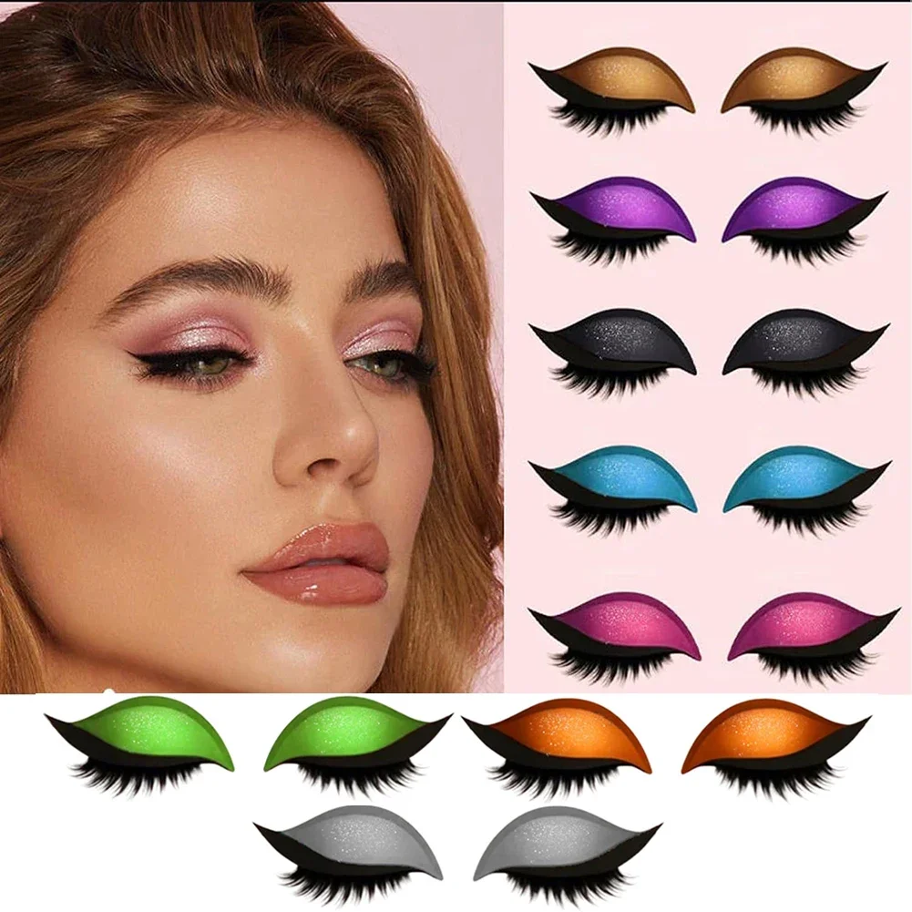 

Lazy Eye Shadow Eyelash Patch Eyeshadow Eyelashes Makeup Stickers Fashion Eyelid Line Sticker Reusable With False Lashes Shadow