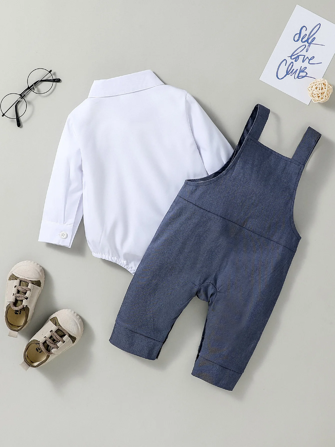 2Pcs Baby Boy Autumn Gentleman Long Sleeve Romper +Suspender Trousers Suit Clothes Set Outfits Infant