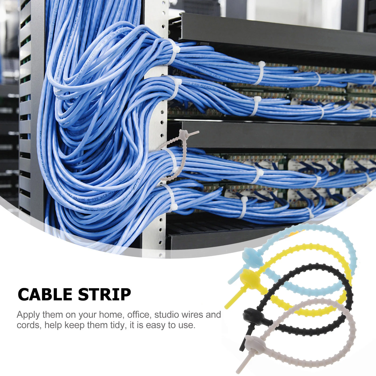

20Pcs Cable Organizer Silicone Cord Organizer Reusable Adjustable Cable Ties Durable Wire Management Strap for Home Office