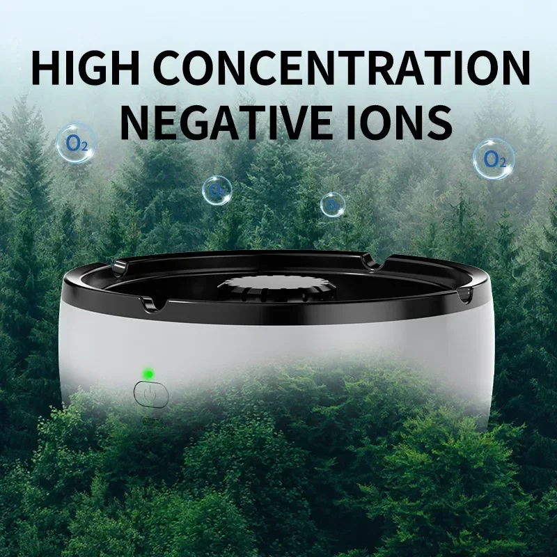 USB Rechargeable Electric Ashtray Filters Air Purifier Ashtray for Home Office Car Smokeless Ashtray with Air Purifier Function