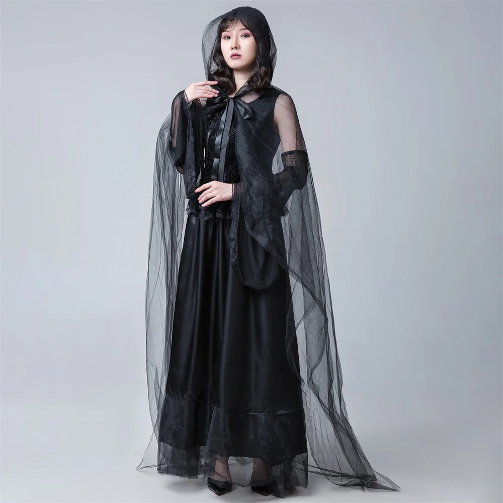 Robe Longue Gothique pour ixde Vacances, Costume de Sorcière, Vampire, Cosplay, Jeu de Performance, Déguisement de Démon d'Horreur, 2024