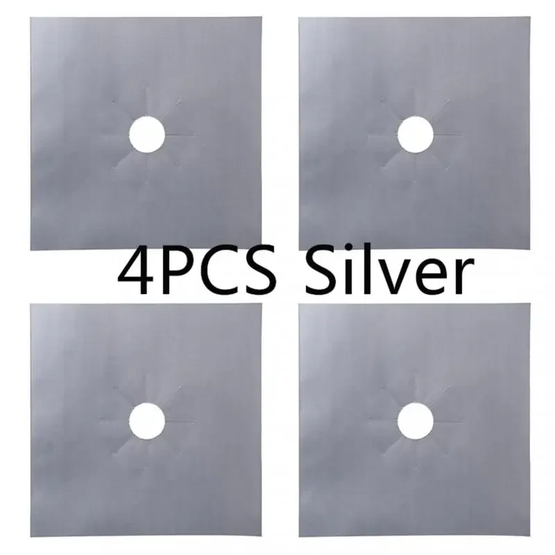 4pcs/set Protection Pad For Gas Stove Oil-proof Gas Stove Surface Cleaning Protection Pad Non-stick Reusable Gas Stove Protector
