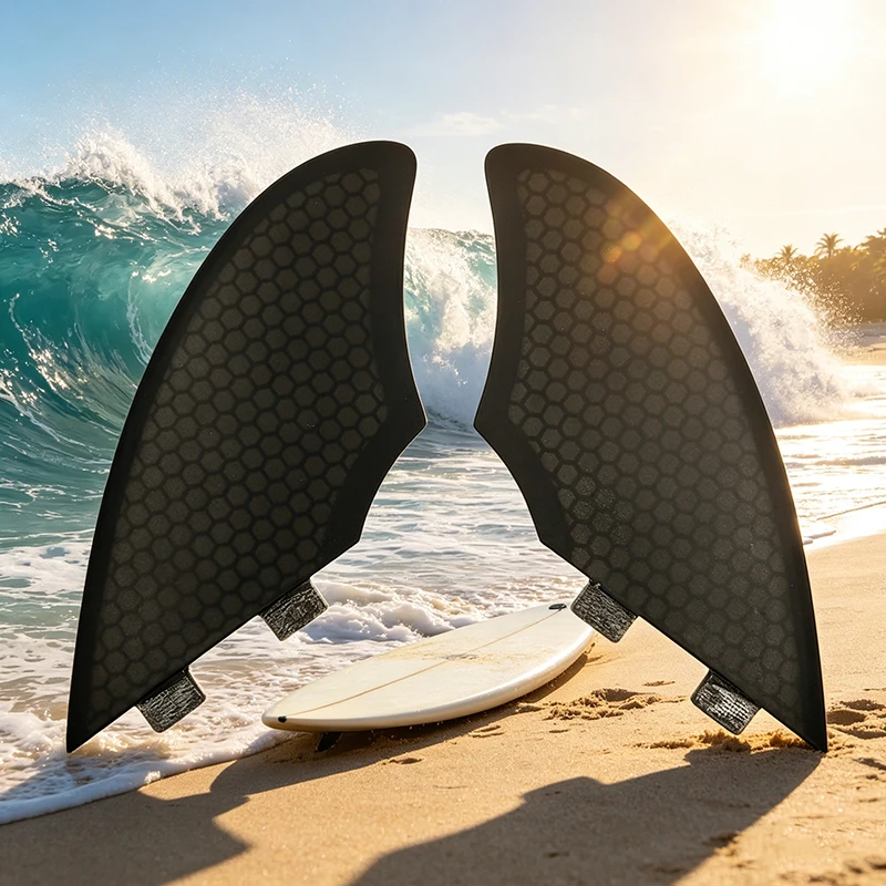 

New Design Surfboard Fin Double Tabs keel fin Single Tabs Fins FK black Color Single Tabs FK Fin Pair Sell In Surfing