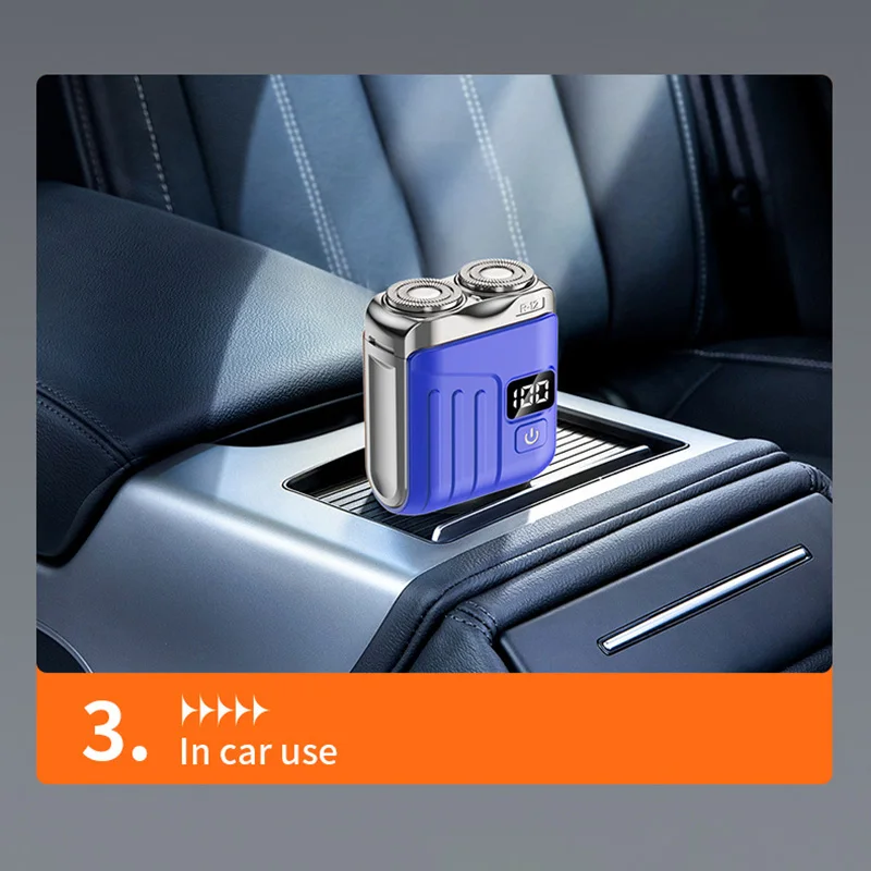 Xiaomi R-19 Electric Smart Shaver Household Car Shaver Digital Display Mini Dual Blade Rechargeable Shaver Powerful Gift Shaver