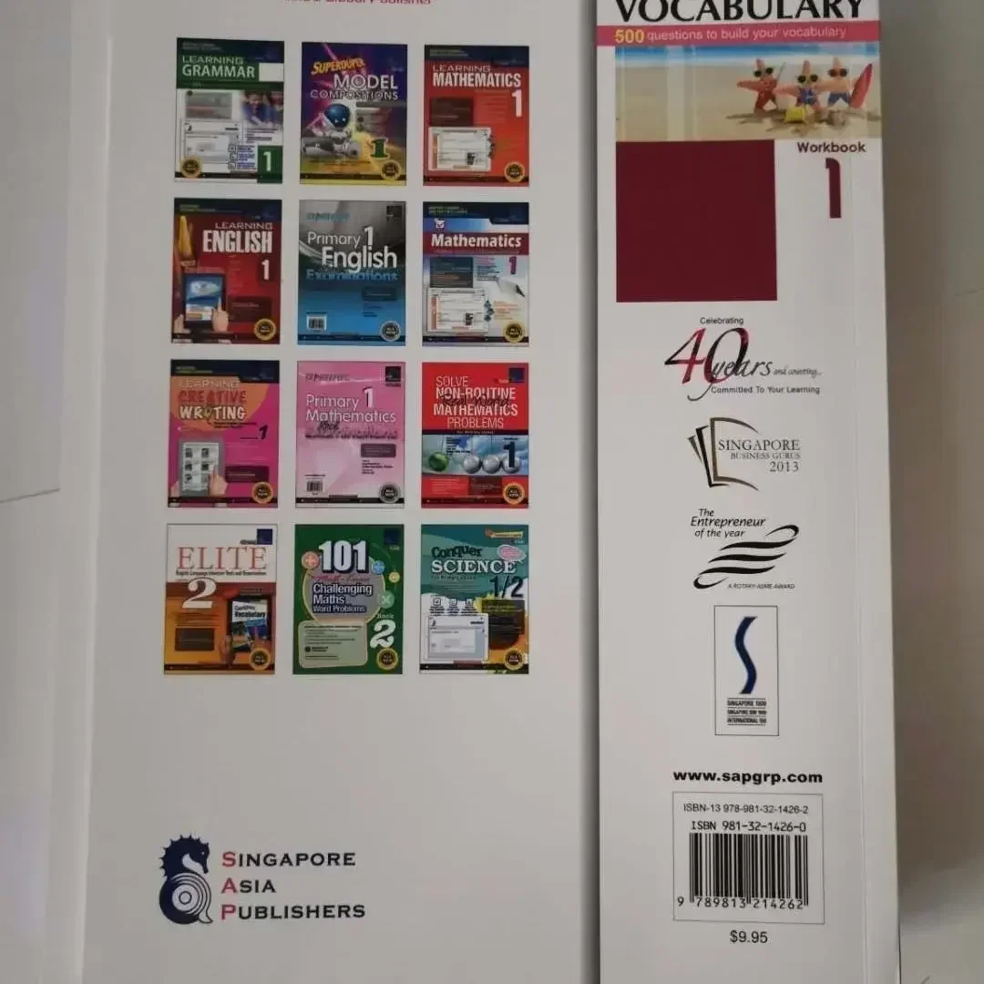6 książek/zestaw Singapurskiej Językowoznawczej Biblioteki SAP Learning Vocabulary, książki do nauki angielskiego dla klasy 1-6, dla dzieci w wieku 8-12 lat, do zadań domowych, edukacyjne.