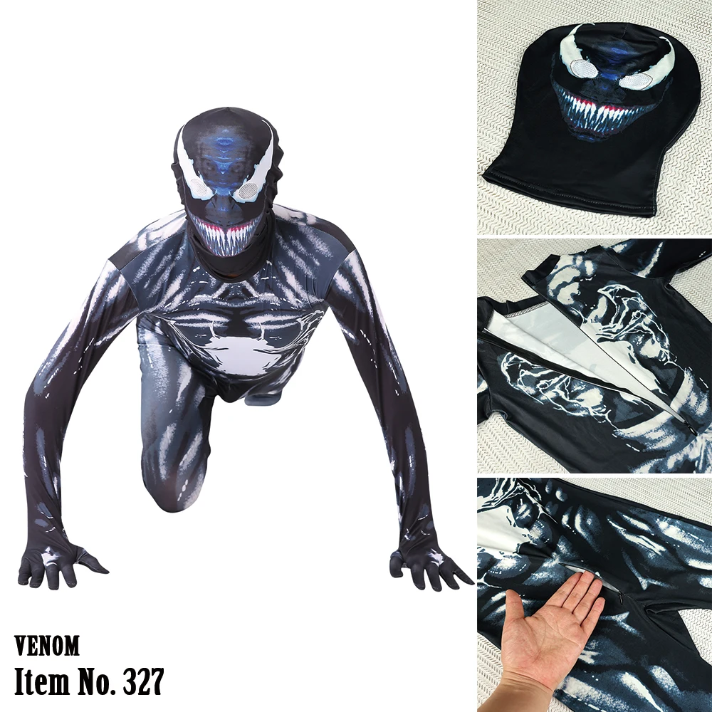 Venom vs Spider Man Children Adults Cosplay Costume Bodysuits Movie Character Role Play Clothes Fans Collection Christmas Gift