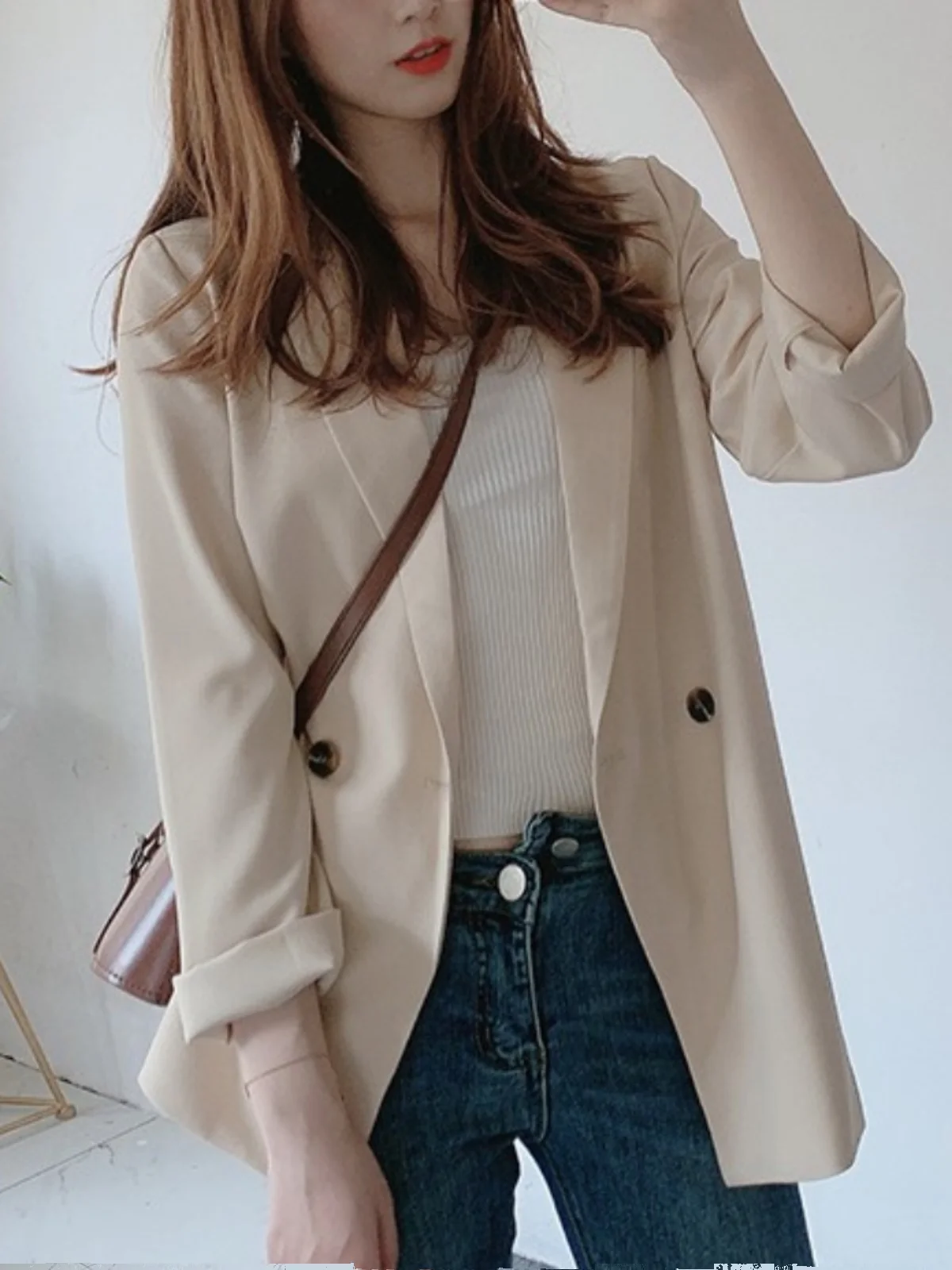 

UNXX Short Blazer Jacket for Women Spring and Autumn 2024 New Petite Fashionable Elegant Casual High-End Suit Female Top Suit