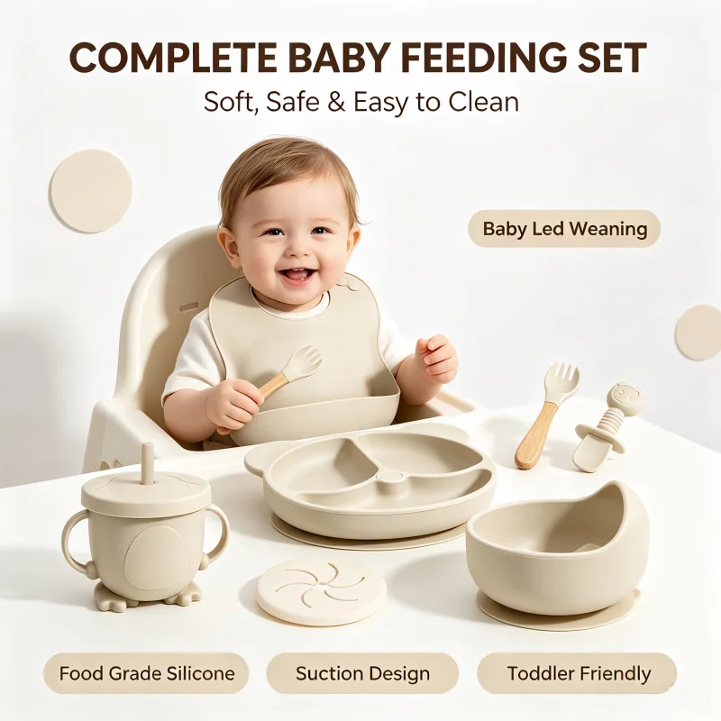 Plate Suction Toddler - Food Grade Silicone Child Dish Set