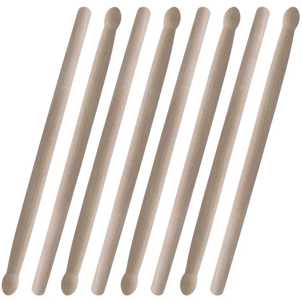 4 أزواج من أعواد الطبل الخشبية، أداة قرع ذات سطح مصقول وخفيفة الوزن ومتينة #3